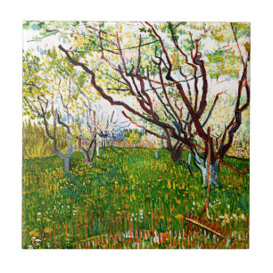 The Flowering Orchard (1888) by Vincent Van Gogh Ceramic Tile