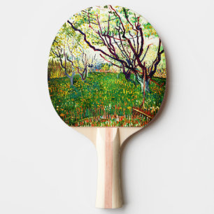 The Flowering Orchard (1888) by Vincent Van Gogh Ping Pong Paddle