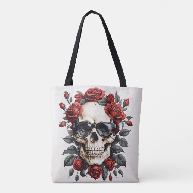 the flowering skull tote bag (Back)