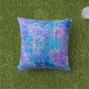 The Flowers Grow in Sapphire Pond Cushion