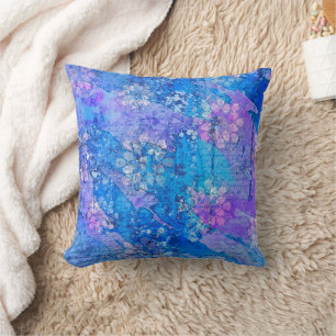 The Flowers Grow in Sapphire Pond Cushion
