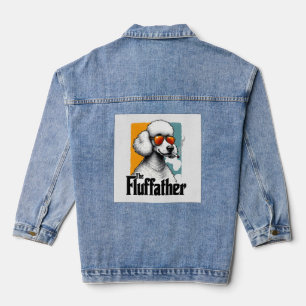 The Fluffather Poodle Vintage Funny Dog Mafia Vect Denim Jacket