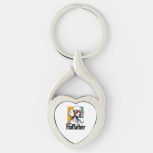 The Fluffather Poodle Vintage Funny Dog Mafia Vect Key Ring