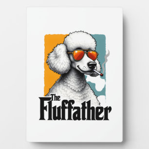 The Fluffather Poodle Vintage Funny Dog Mafia Vect Plaque