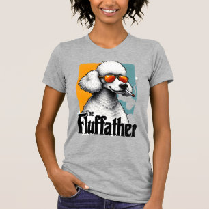 The Fluffather Poodle Vintage Funny Dog Mafia Vect T-Shirt