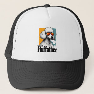 The Fluffather Poodle Vintage Funny Dog Mafia Vect Trucker Hat