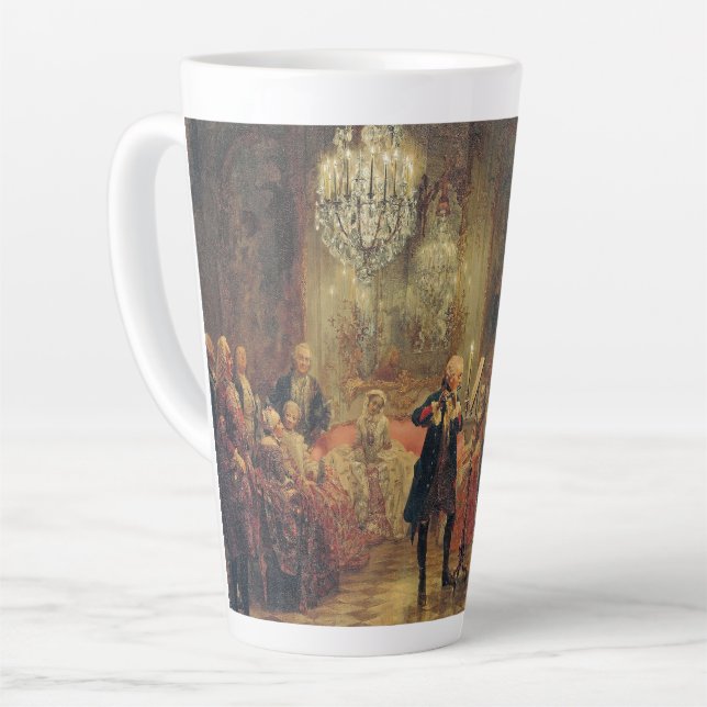 The Flute Concert-Adolph Menzel Latte Mug (Left Angle)