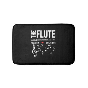 The Flute Heart In Music Out Bath Mat