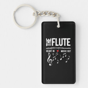 The Flute Heart In Music Out Key Ring