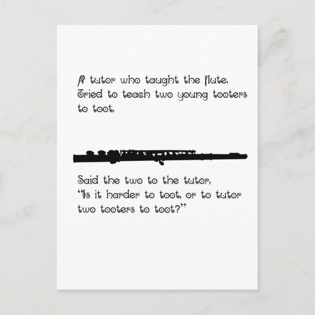 The Flute Tutor Postcard (Front)