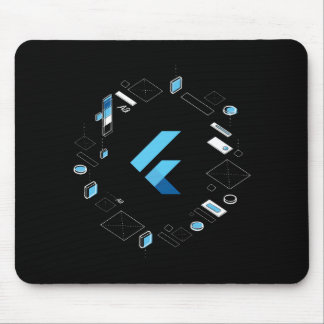 The Flutter logo from I/O 2018 on a mousepad! Mouse Pad