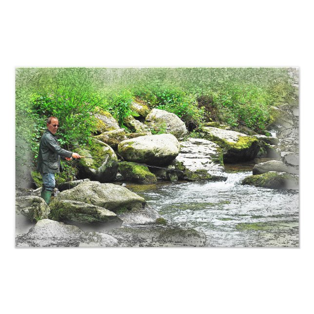 The Fly Fisherman as a Painting Photo Print (Front)