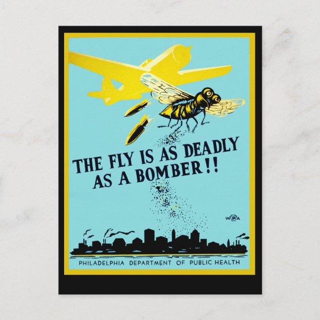 The Fly is as Deadly as a Bomber Postcard (Front)