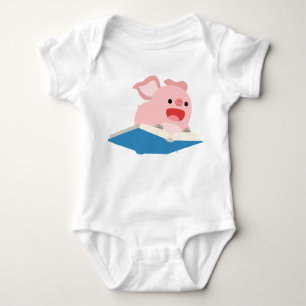 The Flying Book and Cartoon Pig Baby T-Shirt Baby Bodysuit