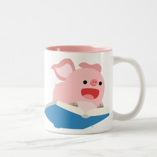 The Flying Book and Cartoon Pig Mug