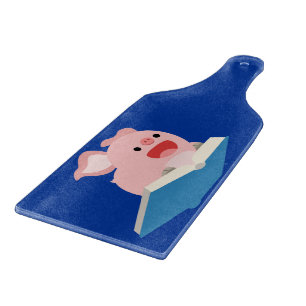 The Flying Book & Cartoon Pig Cutting Board Paddle