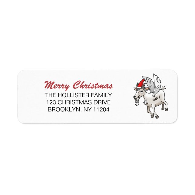 The Flying Christmas Goat Return Address Label (Front)