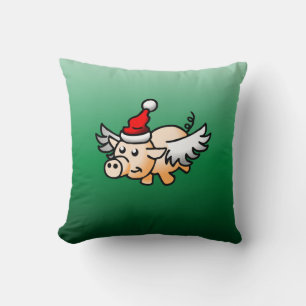 The Flying Christmas Pig Cushion