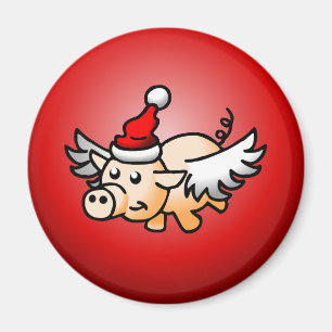 The Flying Christmas Pig Magnet