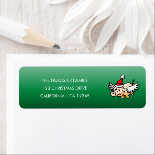 The Flying Christmas Pig Return Address Label
