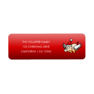 The Flying Christmas Pig Return Address Label