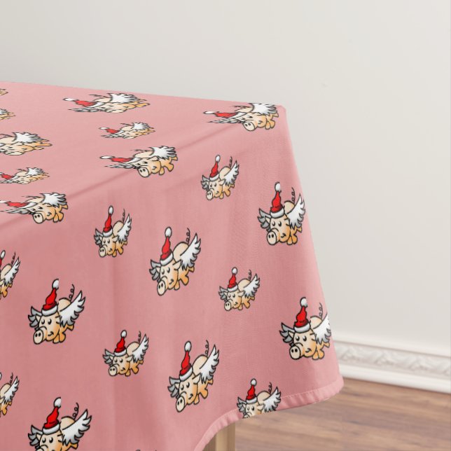 The Flying Christmas Pig Tablecloth (In Situ)