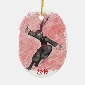 The Flying Ninja Ceramic Tree Decoration