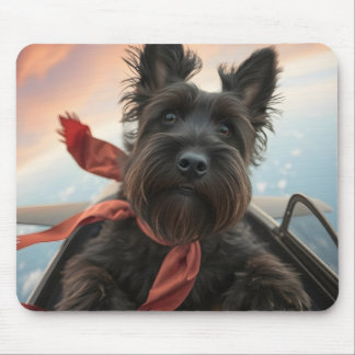 The Flying Scottish Terrier Dog Mouse Pad