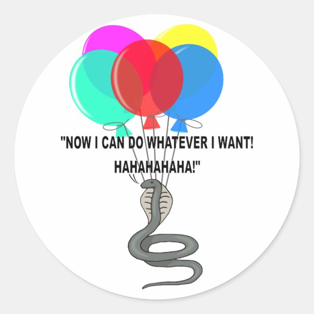 The Flying Snake Classic Round Sticker (Front)