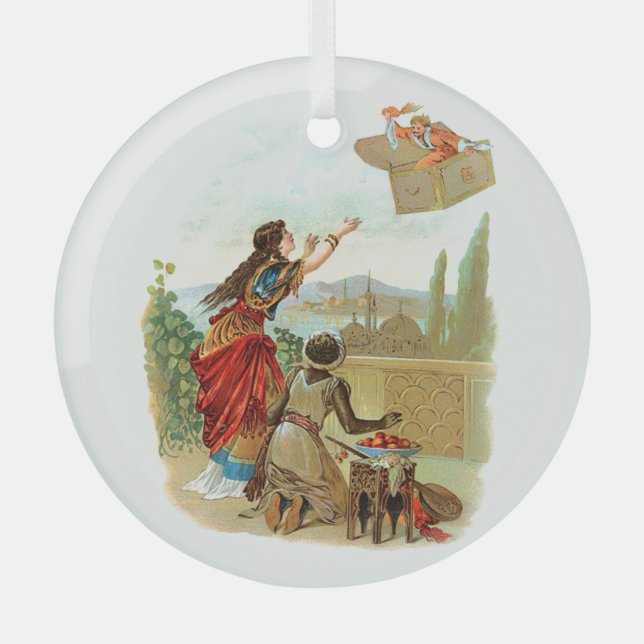 The Flying Trunk  Glass Tree Decoration (Front)