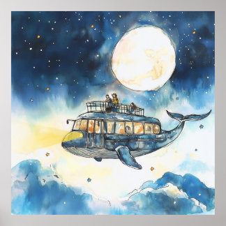 The Flying Whale Bus Poster