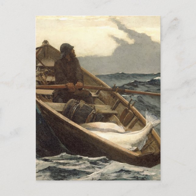 The Fog Warning by Winslow Homer Postcard (Front)