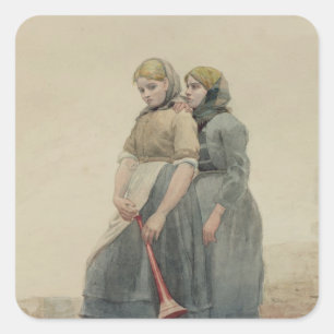 The Foghorn, 1883 (w/c) Square Sticker