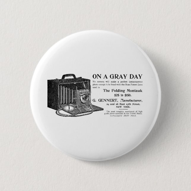 The Folding Montauk Camera 6 Cm Round Badge (Front)