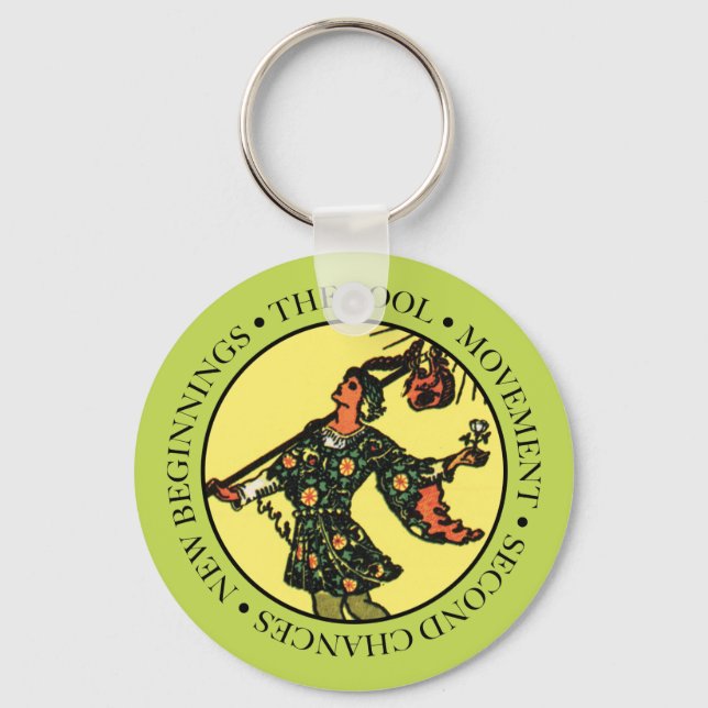 The Fool Keychain with Text (Front)