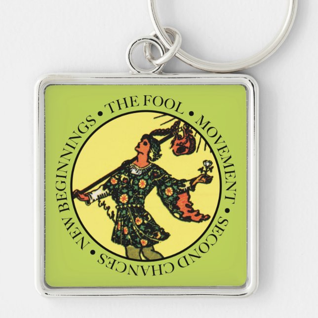 The Fool Keychain with Text (Front)