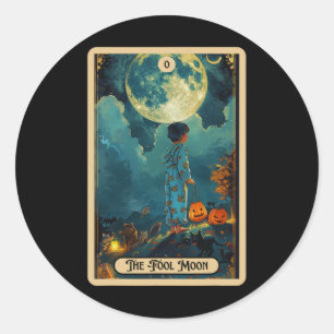 The Fool Moon (the Fool) Halloween Tarot Tee Classic Round Sticker