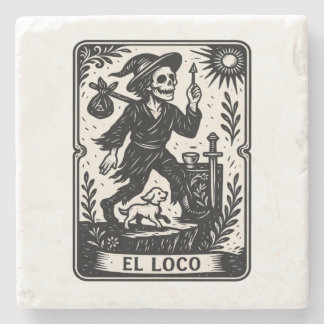 The Fool Tarot Card Art Print Stone Coaster