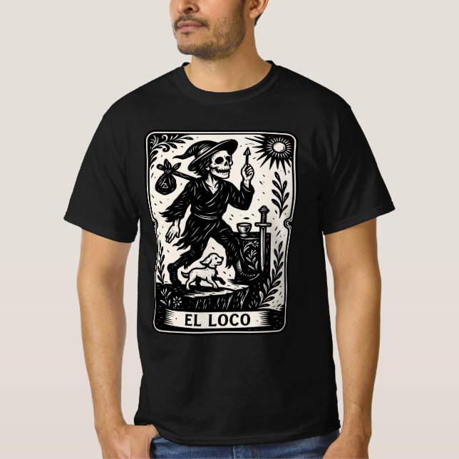 The Fool Tarot Card Art Print T-Shirt (Front)