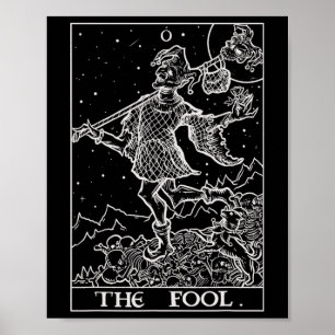 The Fool Tarot Card Court Jester Halloween Gothic Poster