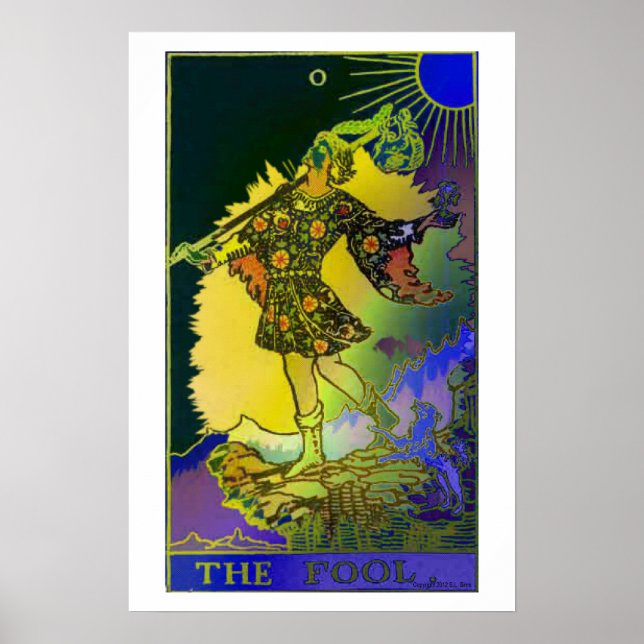 The Fool Tarot Card Psychedelic Poster (Front)