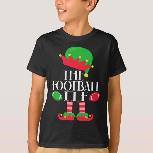 The Football Elf Christmas Party Pajama Costume  T-Shirt (Front)