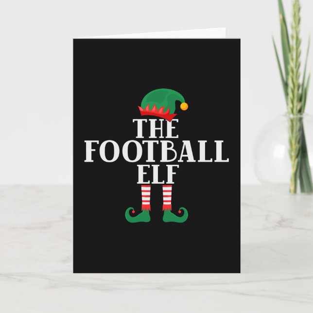 The Football Elf Funny Christmas Card (Front)