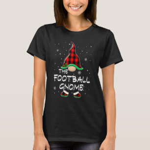 The Football Gnome Red Buffalo Plaid Christmas Paj T-Shirt