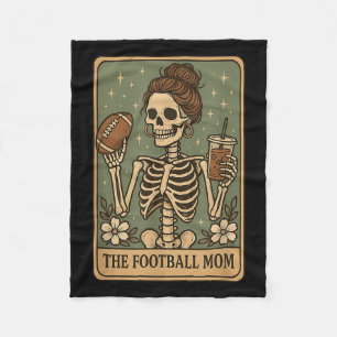 The Football Mum Tarot Card Skeleton Game Day Prou Fleece Blanket