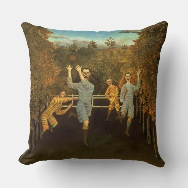 The Football players,1908 (oil on canvas) Cushion (Front)