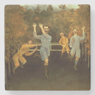 The Football players,1908 (oil on canvas) Stone Coaster