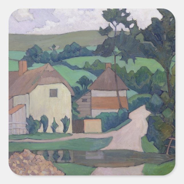 The Ford (oil on canvas) Square Sticker (Front)