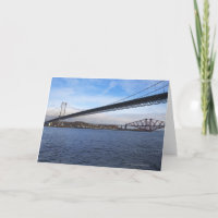 The foreground Forth Road Bridge is a suspension b