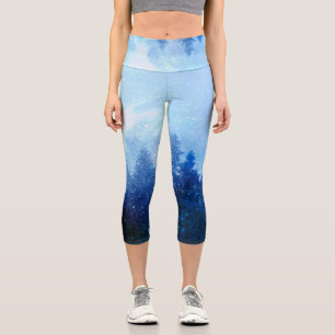 The forest awakens from the mist capri leggings